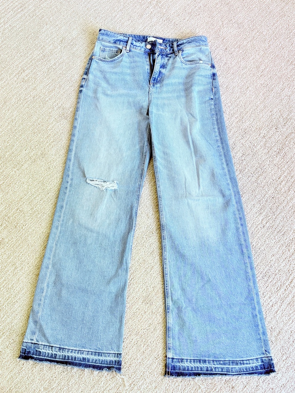 LOFT Women’s Wide Distressed Jeans